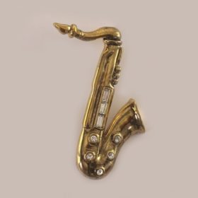 Broche: Saxofoon 4 + Strass