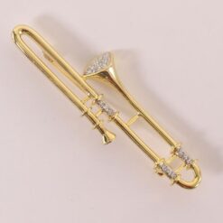 Broche: Trombone 90 Gl + Strass