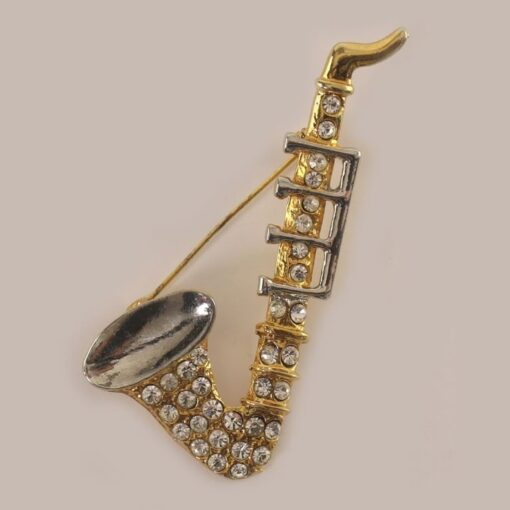 Broche: Saxofoon 7 + Strass