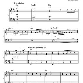 Leonard Cohen for Easy Piano