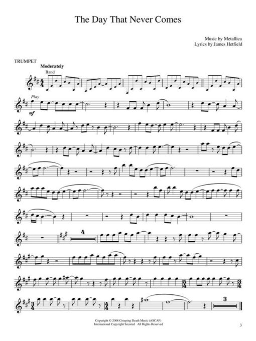 Best of Metallica for Trumpet