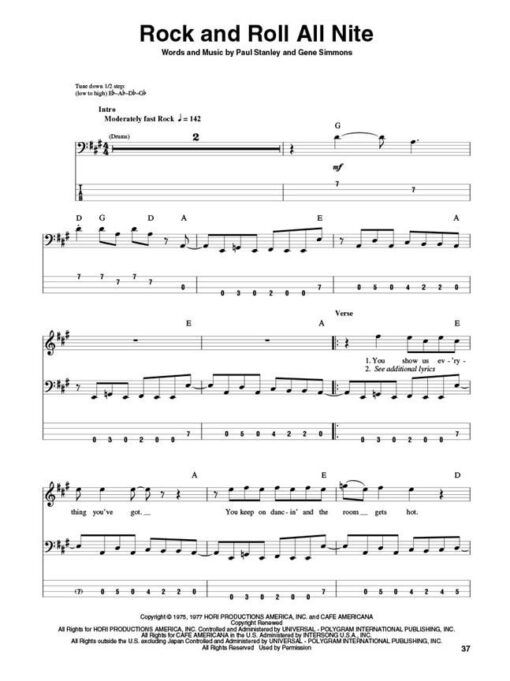 Bass Play-Along: Kiss (Volume 27)