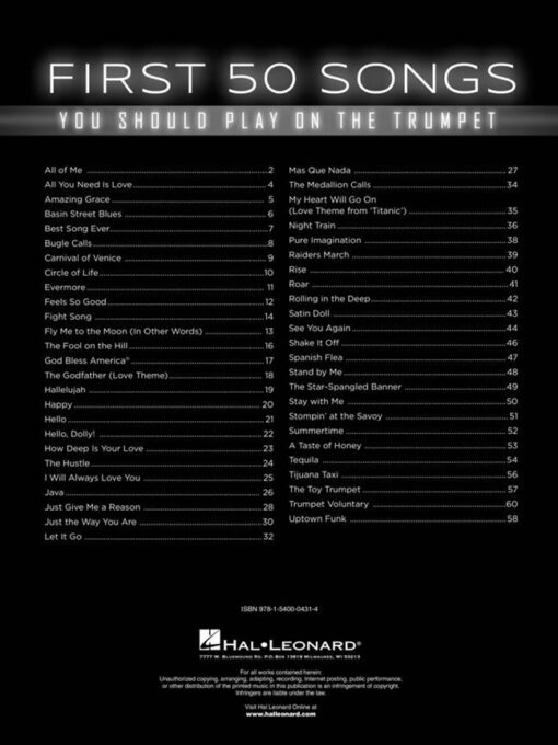 First 50 Songs You Should Play on the Trumpet
