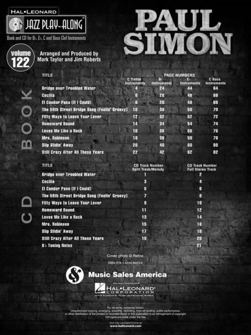 Jazz Play-Along; Volume 122 - Paul Simon