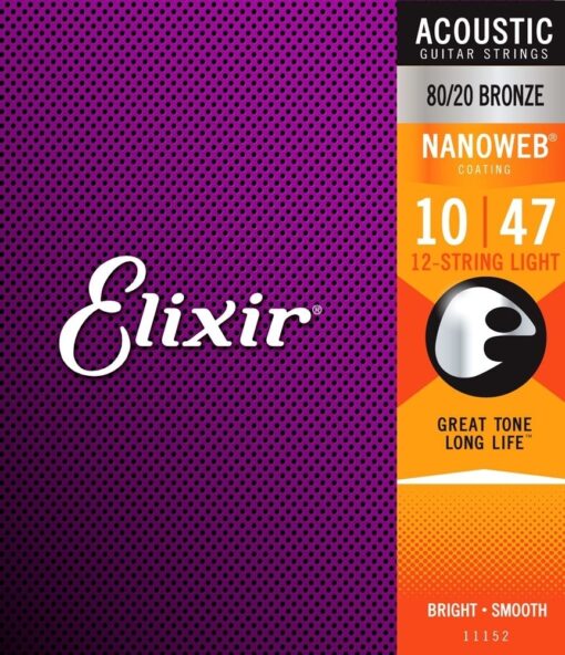 Elixir Nanoweb 11152 Light 80/20 Bronze 12 string