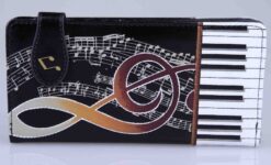 Zipper Wallet: Keyboard Melody Large Bk