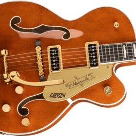 Gretsch G6120TG-DS Players Edition Nashville Hollow Body DS with String-Thru Bigsby and Gold Hardware, Ebony Fingerboard, Roundup Orange