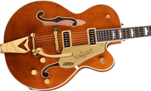 Gretsch G6120TG-DS Players Edition Nashville Hollow Body DS with String-Thru Bigsby and Gold Hardware, Ebony Fingerboard, Roundup Orange