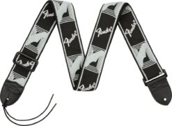 Fender Monogrammed Strap, Black/Light Grey/Dark Grey, 2"