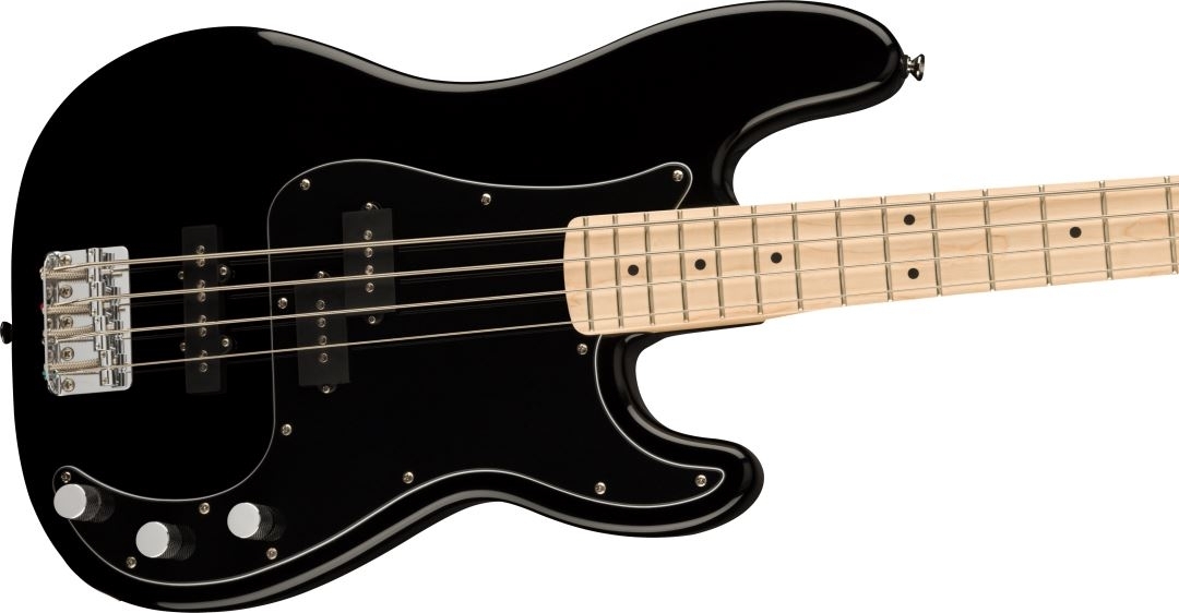 Squier Affinity Series™ Precision Bass® PJ, Maple Fingerboard, Black Pickguard, Black