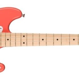 Squier Bronco Bass, Maple Fingerboard, White Pickguard, Tahitian Coral