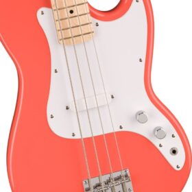 Squier Bronco Bass, Maple Fingerboard, White Pickguard, Tahitian Coral