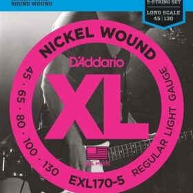 D'addario EXL170-5 Nickel Wound Long Scale