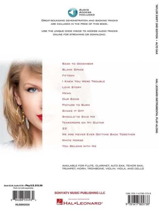 Taylor Swift, 2nd edition - Alto Sax