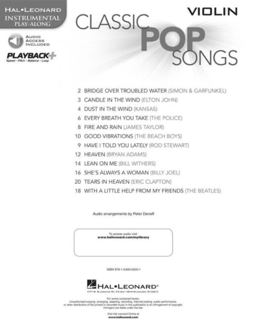 Classic Pop Songs Viool (+Audio Access)