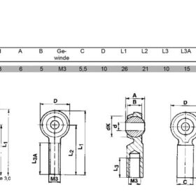 Minibal balljoint M3 GK 7