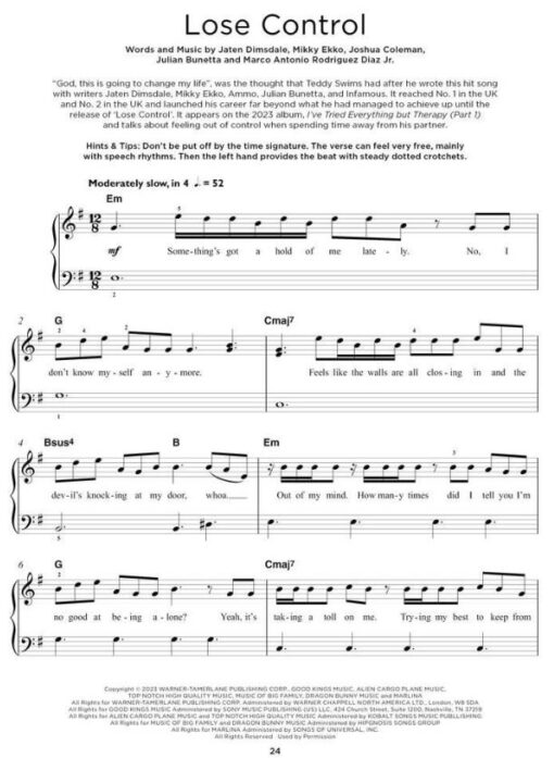 Really Easy Piano: Chart Hits 2023-2024