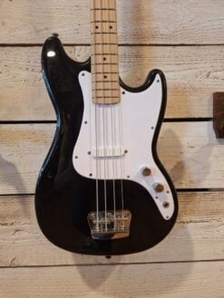 Squier Bronco Bass, Maple Fingerboard, White Pickguard, Black