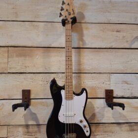 Squier Bronco Bass, Maple Fingerboard, White Pickguard, Black