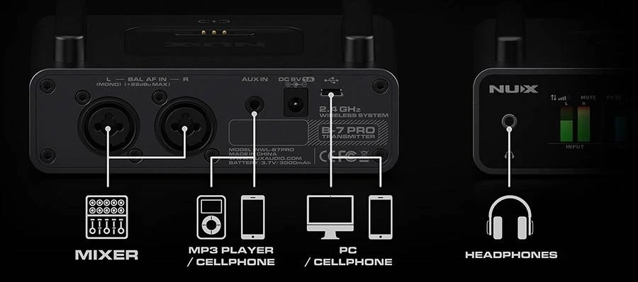 Nux B-7 PRO Wirelss in-ear monitor systeem